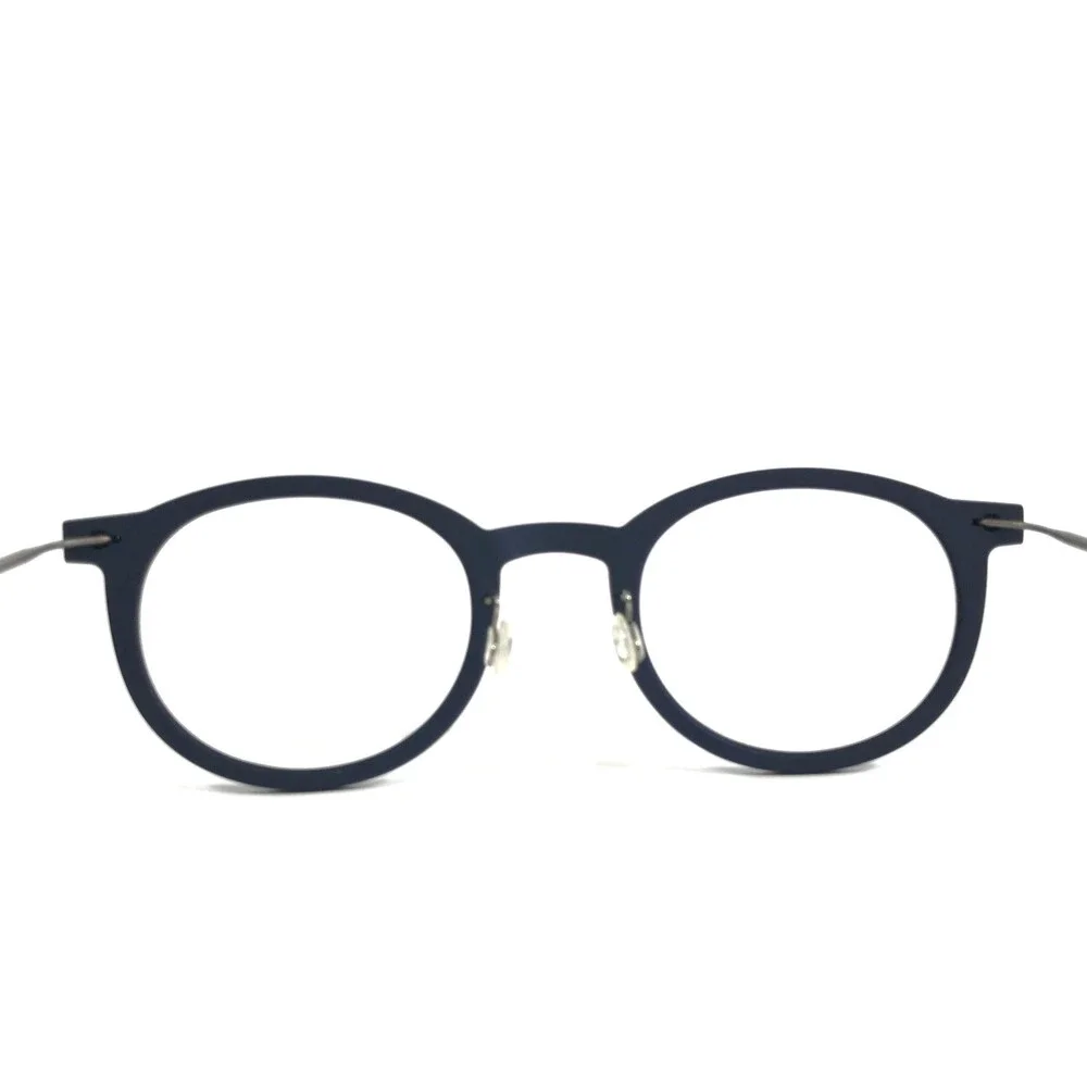 Lindberg Eyeglasses Frames 6636 T804 Col. 10 Blue Silver Round 47-24-150